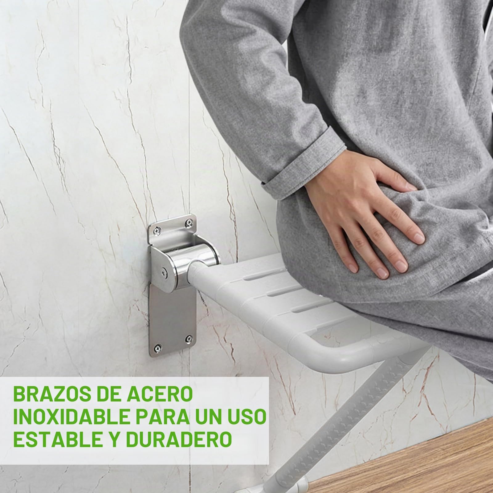Silla Ducha Plegable, Asiento Ducha Plegable Pared Montada | Taburete de baño, Silla Abatible Ducha Montado en la Pared, Silla Antideslizante Plegable Cuarto Baño para Discapacitado