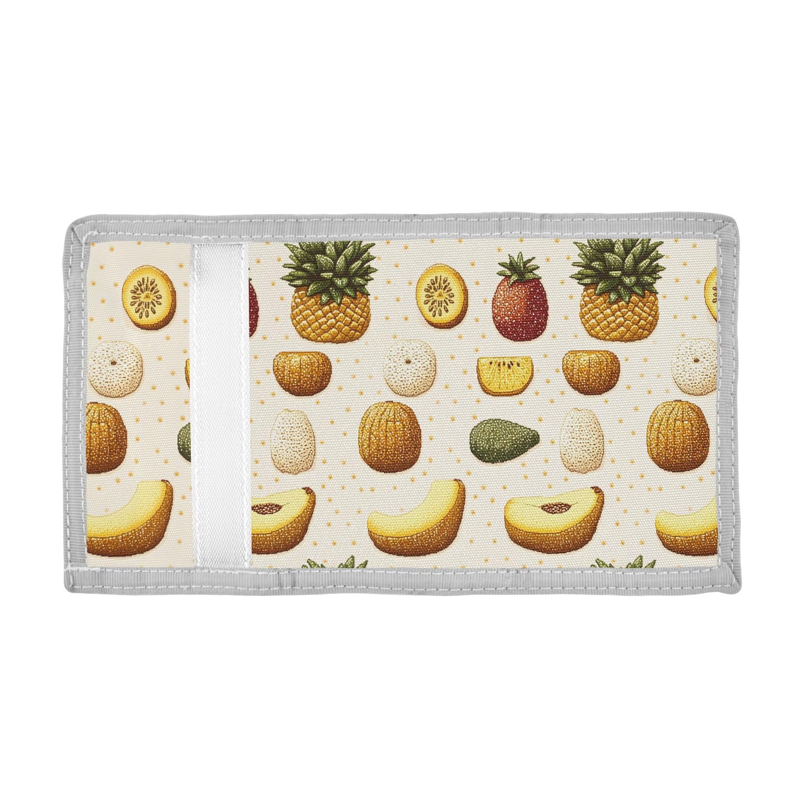 FOLIOSA Kids Wallet for Boys Girls Cartoon Fruits Print Youth Wallet with Zipper Pocket Card Holders, Novelty Wallet 4.9×2.9 in