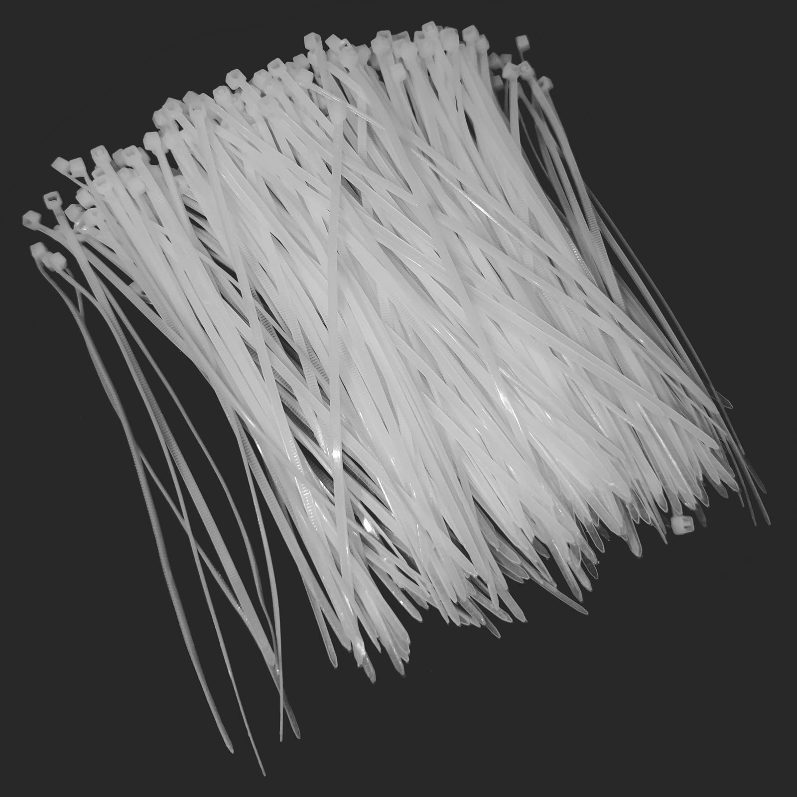 HPWFHPLF 1000 Pack Cable Ties, 6 Inch Electrical Cable Ties, Self-Locking Nylon Cable Zip Ties, Heavy Duty Cable Management Ties (White)