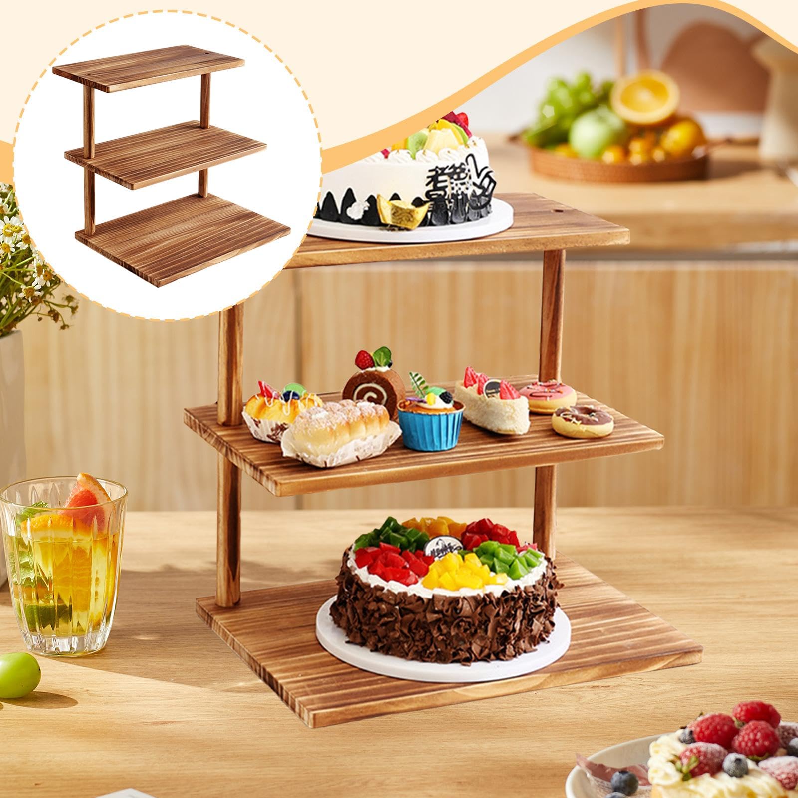 Soporte para Cupcakes de 3 Niveles, Expositor de Cupcakes