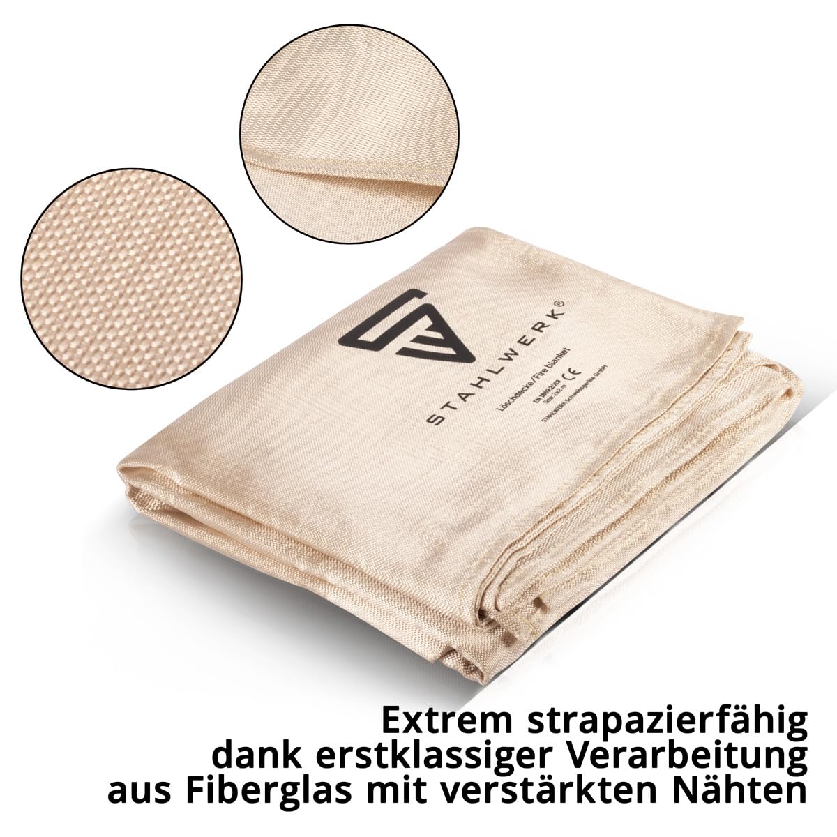 STAHLWERK Couverture anti-feu 200 x 200 cm fibre de verre DIN EN 1869:2019 Couverture anti-feu | Couverture anti-feu | Couverture de soudage