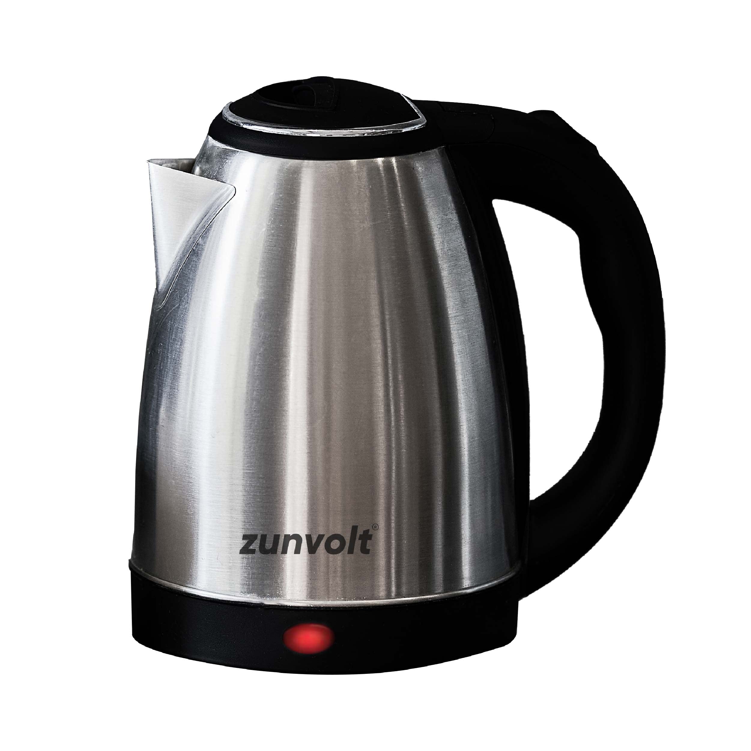 ZunVolt 1.5 Litre Electric Kettle Auto Shut Off Function/Boil-Dry Protection/Wider Mouth/Fast Boiling with 360° Detachable Power Base (Black & SS, 1500 Watts)