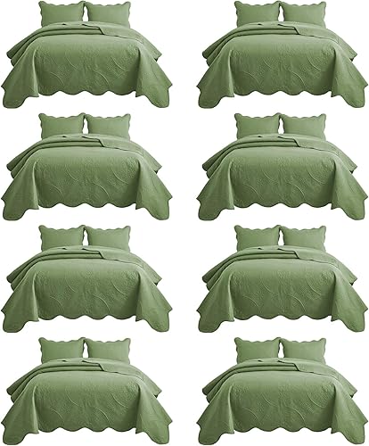 Vista 207 de IR Imperial Rooms - 10 juegos de colcha tamaño individual (68 x 86 pulgadas), para hoteles, habitaciones de huéspedes, colchas ligeras reversibles