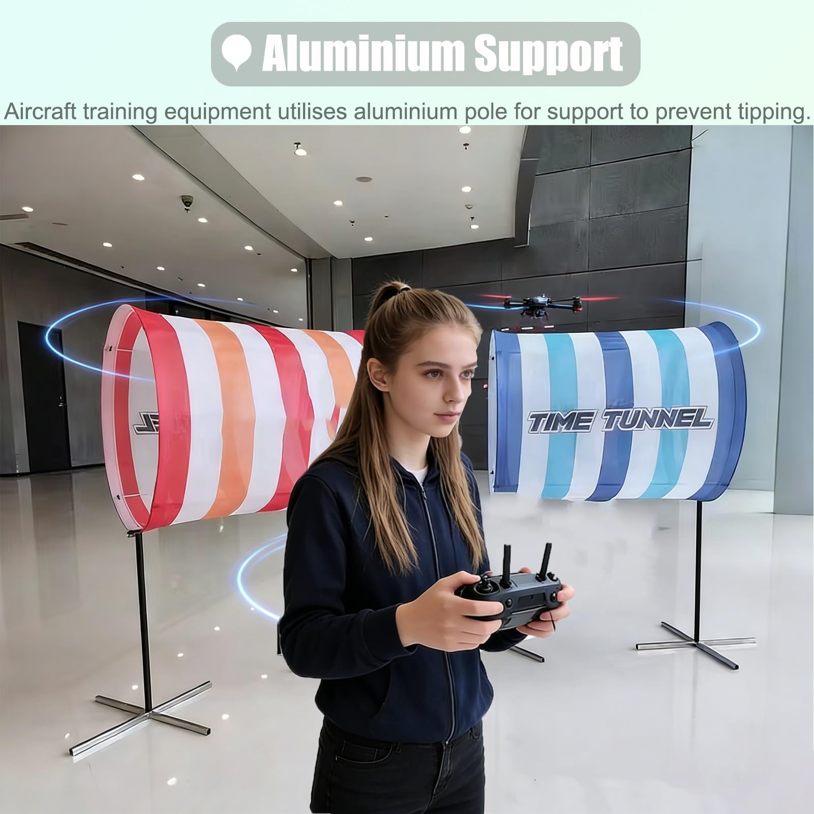 Percorso Ostacoli Droni Kit per Percorso a Ostacoli per Droni da Corsa, Adatto ai Principianti, Attrezzatura per Esercitarsi con Aeromodelli a Lungo Raggio, FPV(Blue,Length 80 cm (31 1/2"))