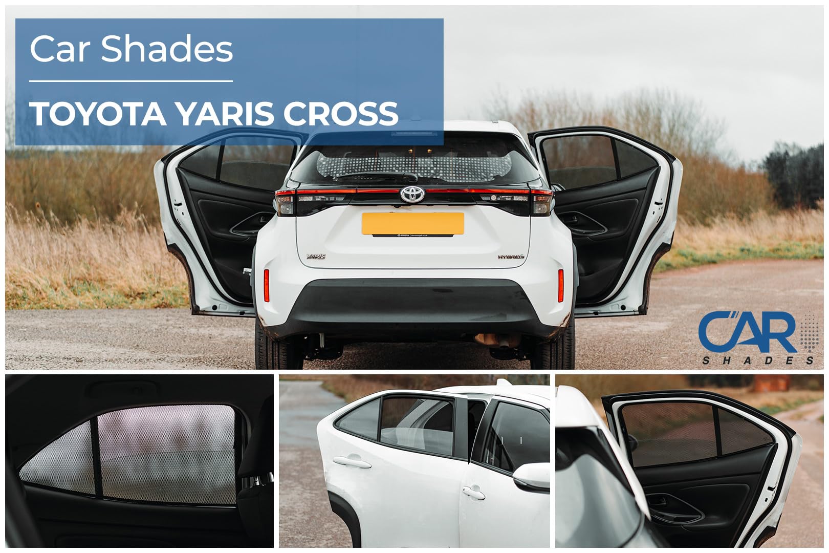 CAR SHADES Juego (Puertas traseras) Compatible con Toyota Yaris Cross (MXP) 2020- (2-Partes) cortinillas Parasol a Medida