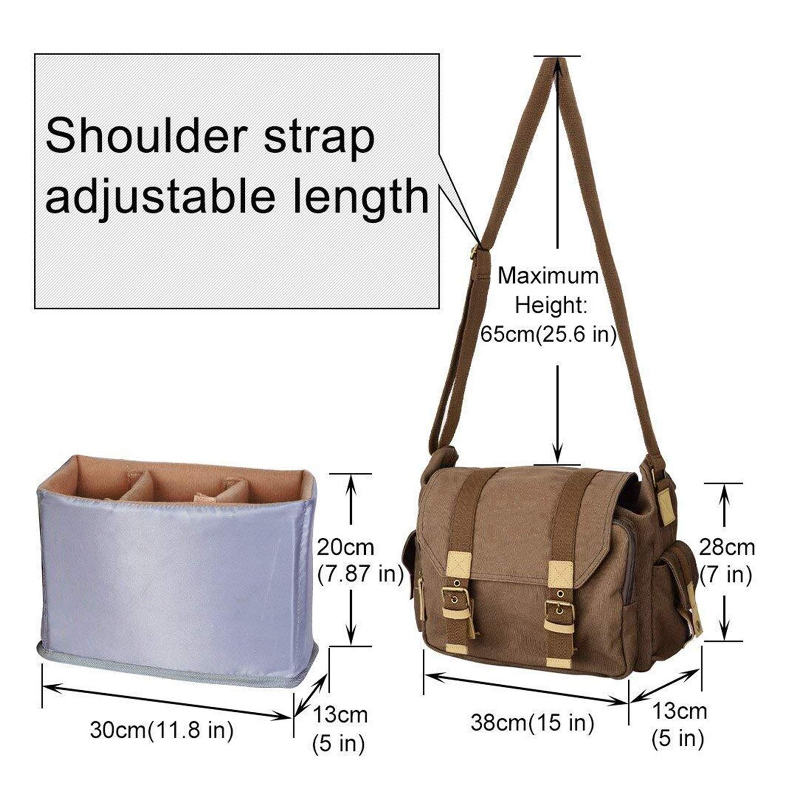 Genérico Bolsa para CáMara FotográFica Hombro de la cámara réflex Digital Bolsa Honda Foto Video Soft Pack Bolsas Viaje Caja Protectora(Coffee)