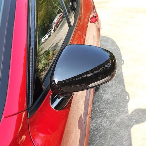 Miniatura 7 de Cubiertas de espejo exterior negro brillante, cubiertas de espejo retrovisor lateral, kits de molduras compatibles con accesorios KIA Stinger (C)