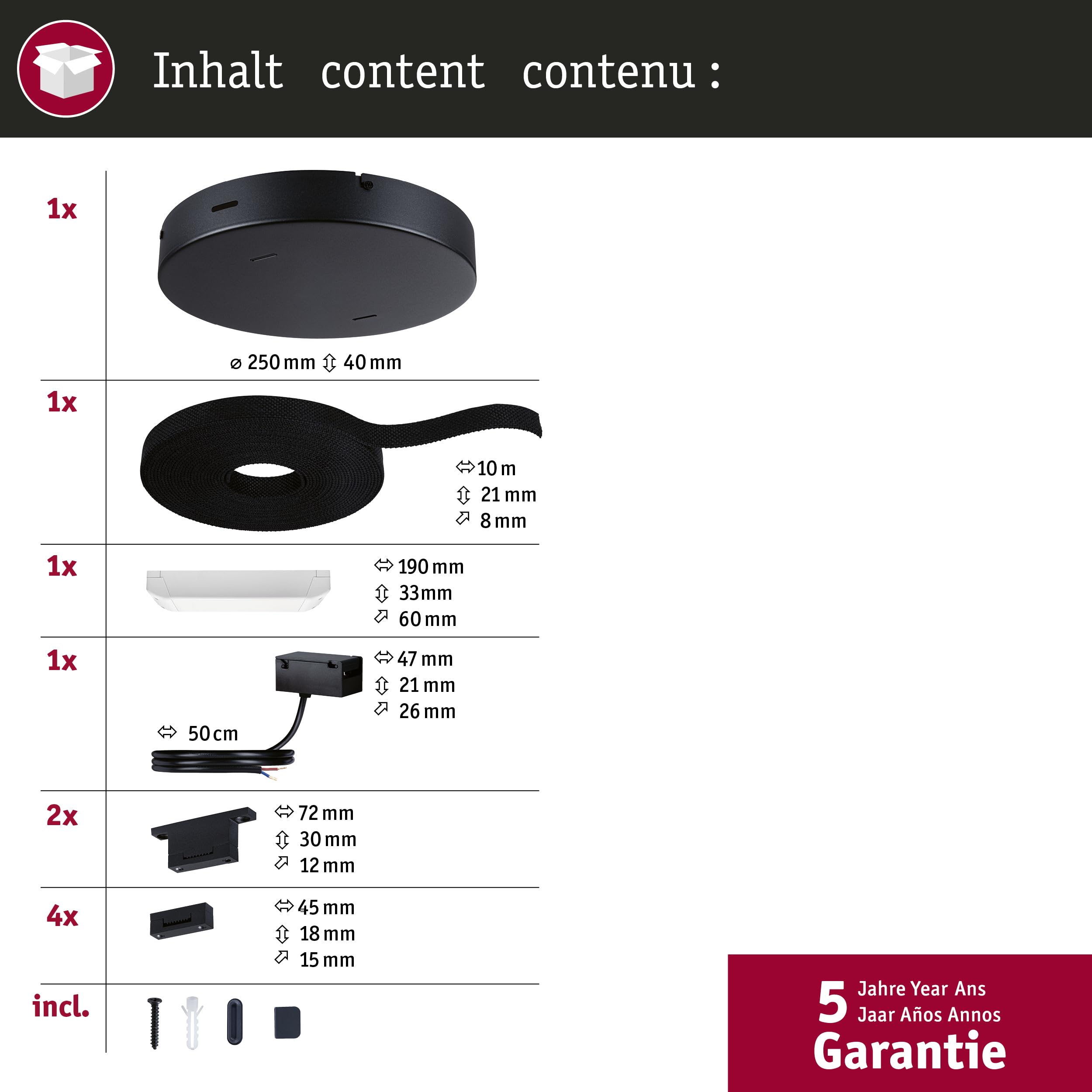Paulmann ULine Gurt Basisset 10m max. 150W Schwarz