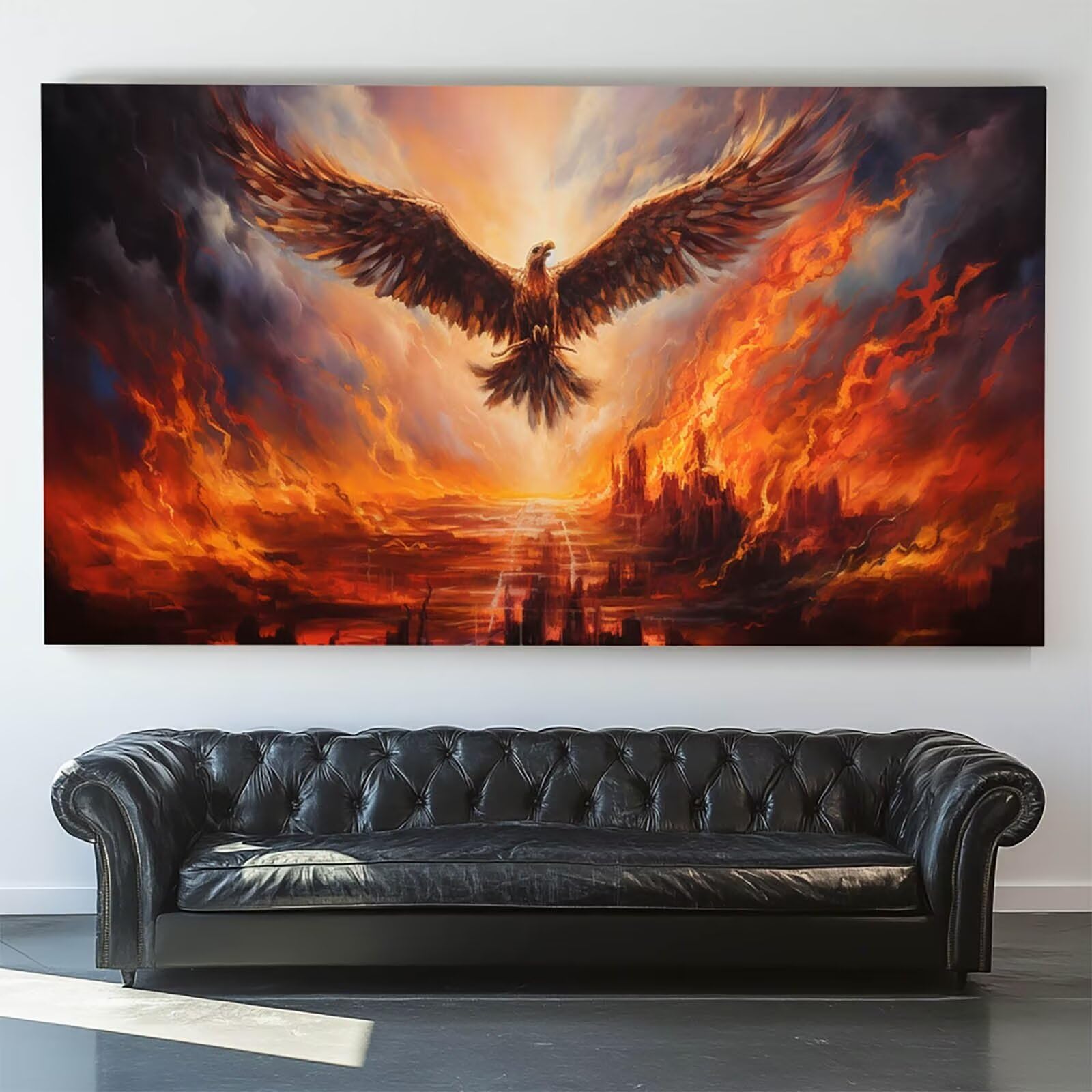 DIY Malen nach Zahlen Erwachsene Habicht Malen nach Zahlen ab 7 jahre Mädchen Landschaft Kreativ set für Erwachsene mit Leinwand Acrylfarben set und Pinsel,Bastelset zum Bemalen,Wanddeko 80X160cm 7-C-
