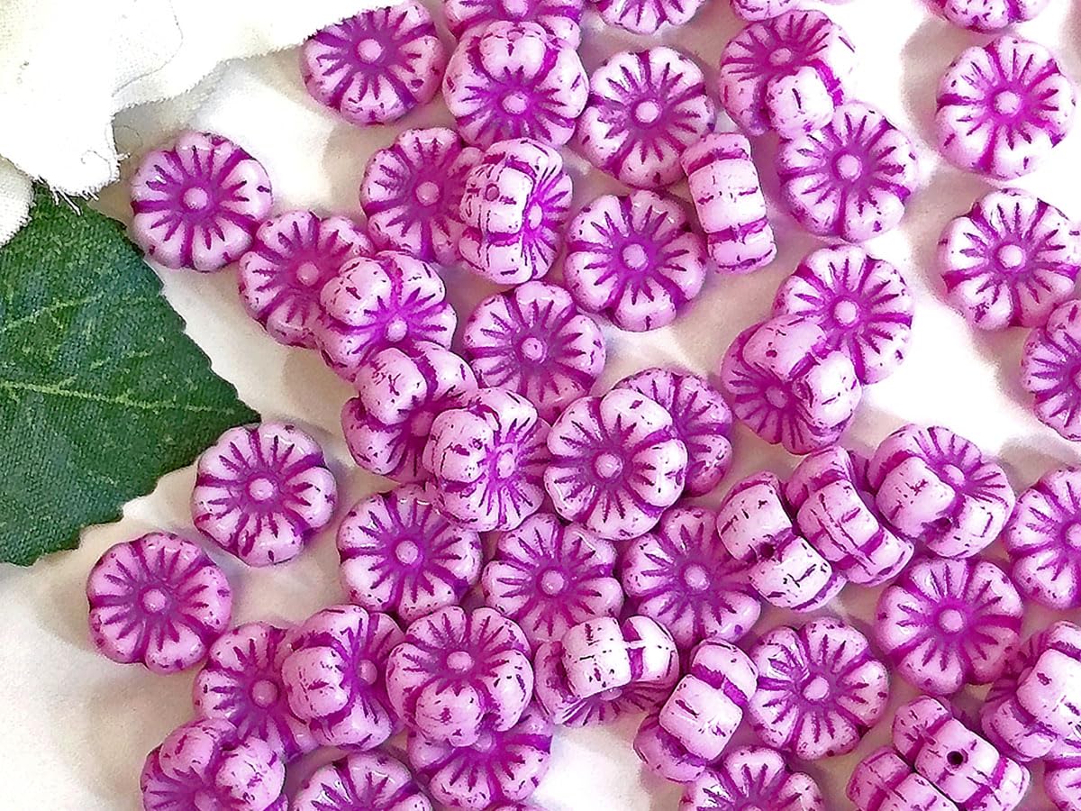 Amazon.com: 100 pcs Hibiscus Flower Beads 9 mm, Chalk White with