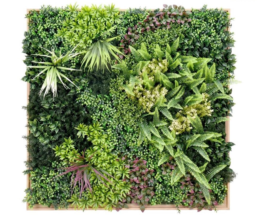 SMPLY. | Cuadro Vegetal o Jardin Vertical de Plantas Artificiales | 100 x 100 cm | Ideal para decoración de Pared, Tanto Interior como Exterior