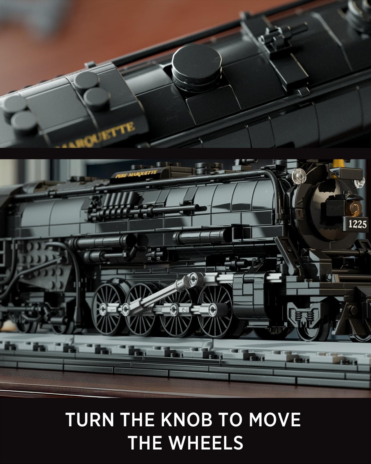 Nifeliz 1225 Train Sets de Jeux de Construction pour Adultes, Maquette de Locomotive à Vapeur, Décoration & Cadeau pour Hommes et Femmes (1,587 Pièces, NF10323)