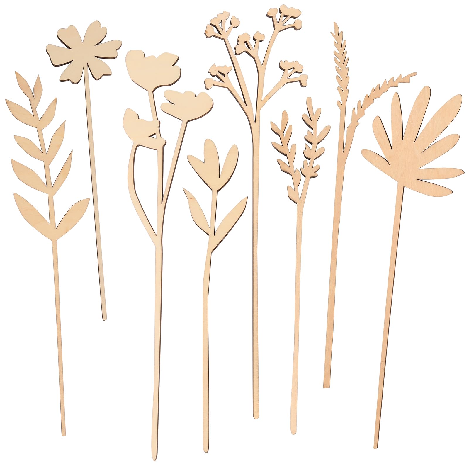 フラワー・フラワー [油彩・キャンヴァス/45.5×38cm] Amazon.com: Gartely Wood Birth Flower Wooden Wildflowers Stems