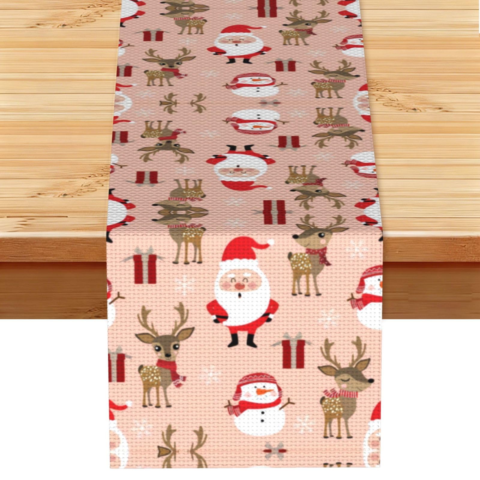Cute Christmas Holidays Linen Feel Table Runner Wedding Party Home Decoration