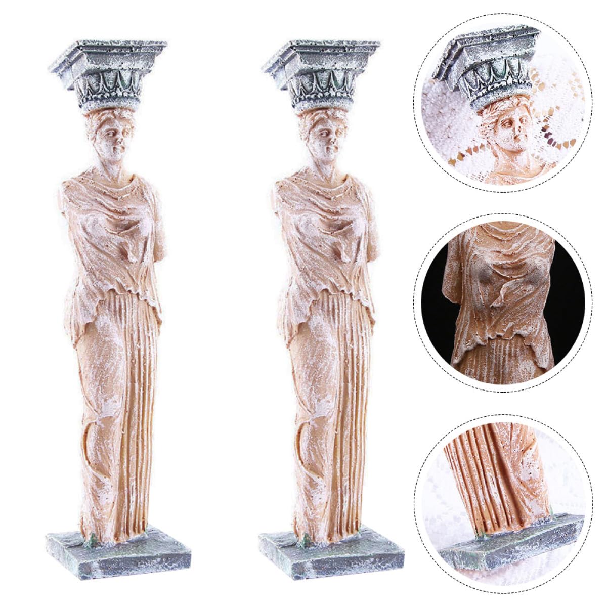 2 Estatuas de Diosa de Resina para Acuario, Adorno Elegante para Pecera de Agua Dulce, Decoración Única y Delicada para Peces
