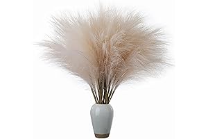 Faux Pampas Grass Decor 30Pcs, 19 Inch Decorative Artificial Dried Spiky Grass Bouquet