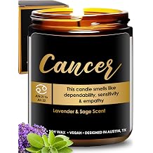 Cancer Candle, Unique Zodiac Candles, Thoughtful Cancer Gifts for Women, Zodiac Signs Gifts for Men, Lovers of Astrology Gift for Her, Ideal Birthday Presents for Him, Christmas, Gift Ready