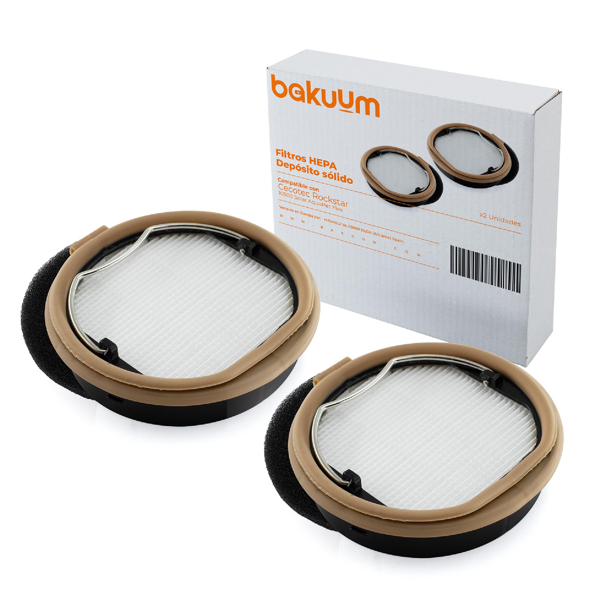 Pack 2 Filtros Alto Rendimiento Para Rx70 Aquapet Flex (115939) | Conga Rockstar 10500 Solar Aquapet Flex (102551). No compatible con OTROS MODELOS