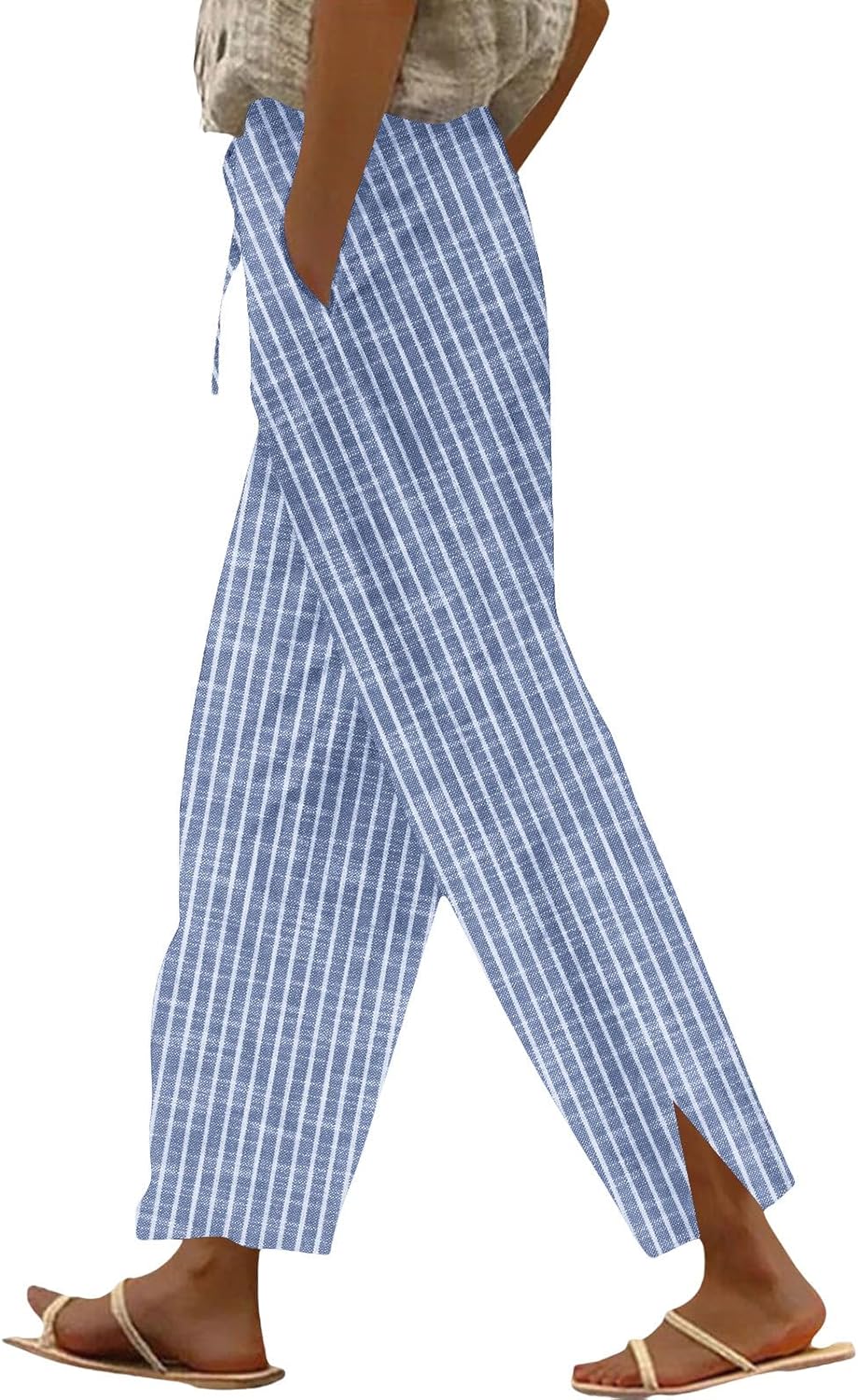 Pantalon Verano Mujer Pantalones De Algodu00f3n Y Lino Para Mujer