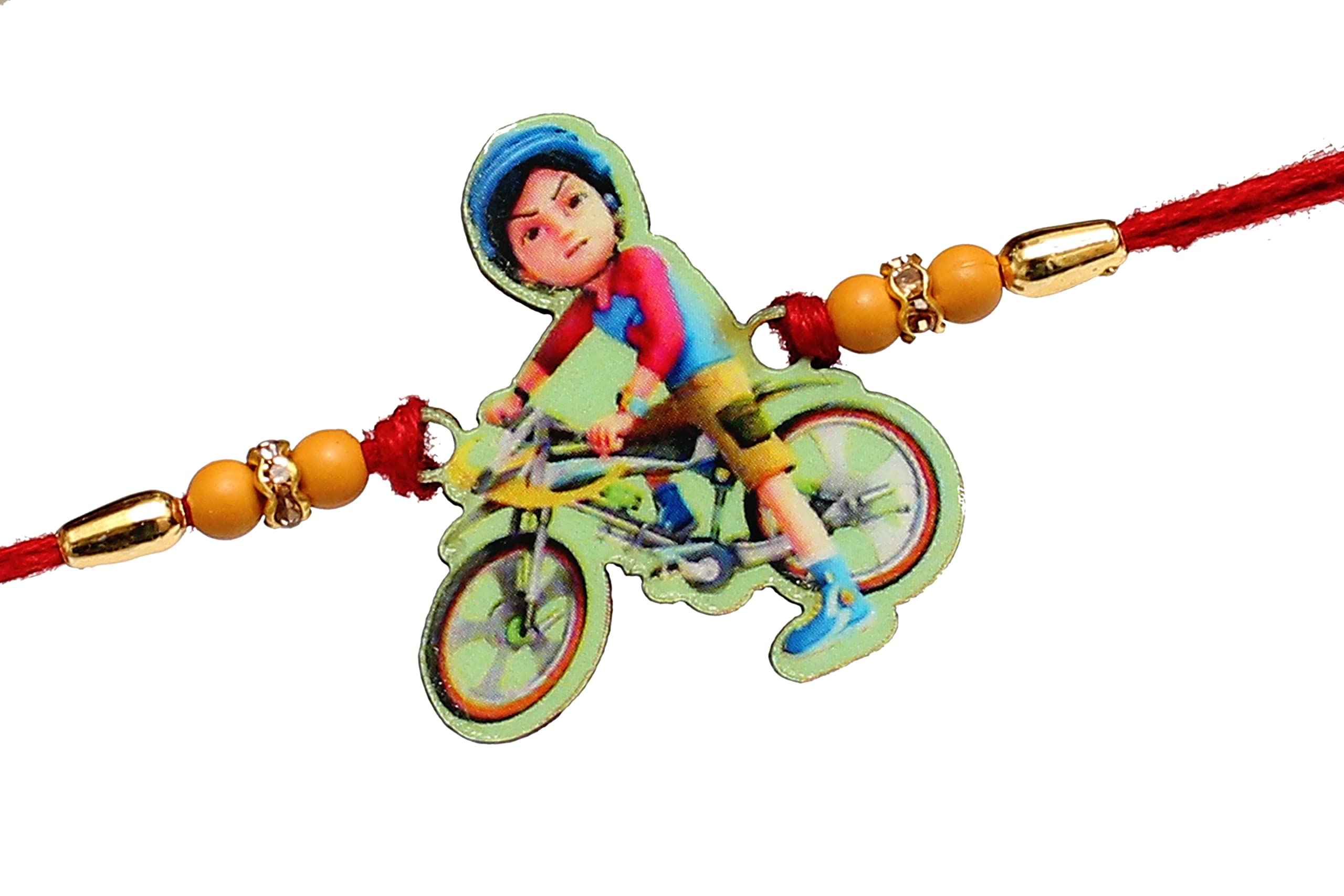 Rakhi Mart™-Wooden Shiva Cartoon rakhi for sweet kids(set of 1)