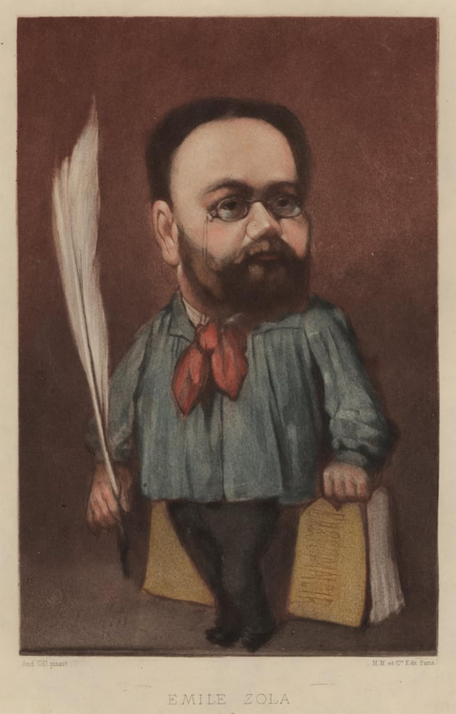 Artxlxxbn No Frame Famous Art Print Poster Vintage Wall Art Emile Zola By Andre Gill Canvas Art Poster For Home Decor 60X90cm