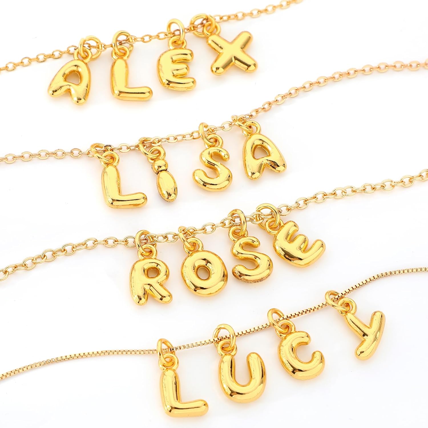 Tondiamo Gold Bubbled Charm for Jewelry Making Gold Letter Charm A- Z Alphabet Pendant Letters 3D Bubble Glitter Trendy Chunky Initial Alphabet for Women DIY Craft Bracelet Necklace - Image 5
