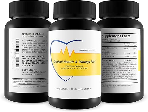 Miniatura 4 de Cortisol Health & Manage Pro - Hormona del estrés y apoyo inmunológico - Promueve niveles saludables de cortisol y función inmunológica - Vitamina