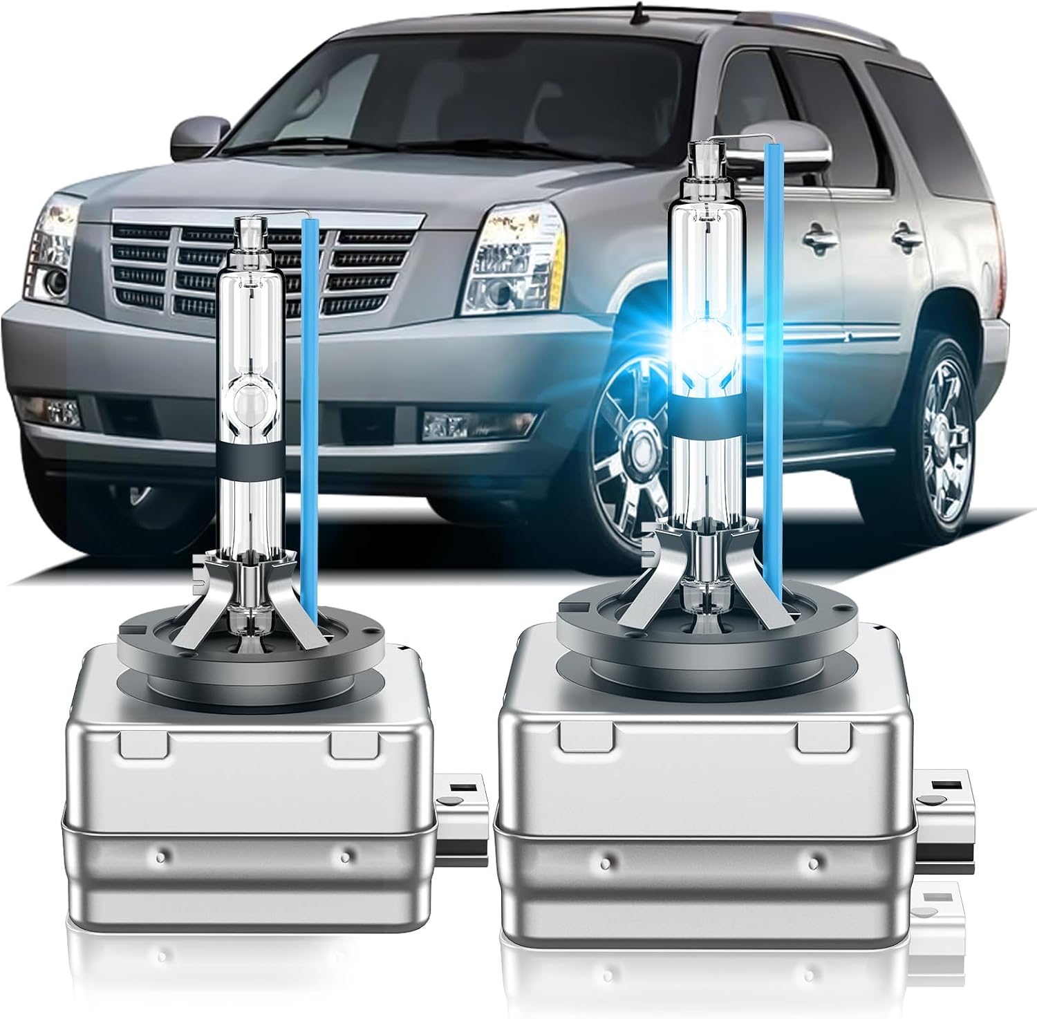 Fit for Chevrolet 2014-2017 Chevy Camaro Impala Corvette SS D3S HID Xenon Headlight Bulbs, 350% Brightness, High Low Beam Light Bulb, 8000K White Blue, Plug and Play, Pack of 2