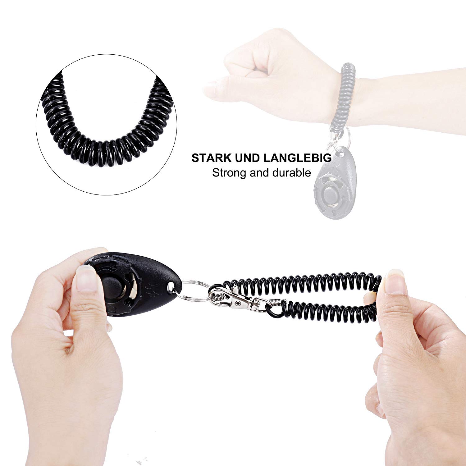 Clicker Addestramento Cani - 4 Pezzi Colorati, Con Cinturino, Per Cani, Gatti, Uccelli