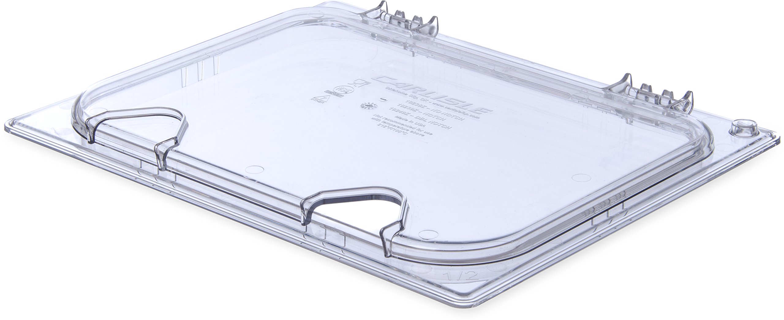 Couvercle articulé demi-taille Carlisle 10239Z07 transparent avec poignée et encoche