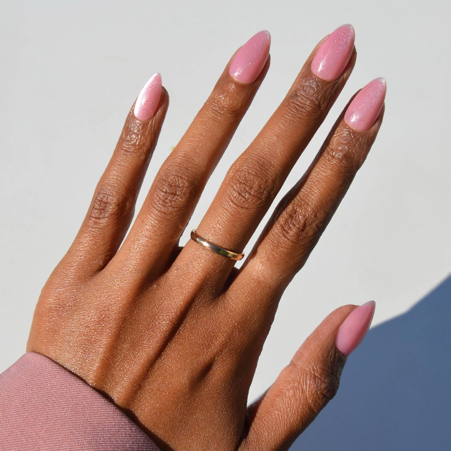 Glamnetic Press On Nails - All Time Love | Glossy, Semi-Transparent, Short Almond French Tip Nails with Leaf Accents, Salon Quality | 15 Sizes - 30 Nail Kit with Glue — view 34