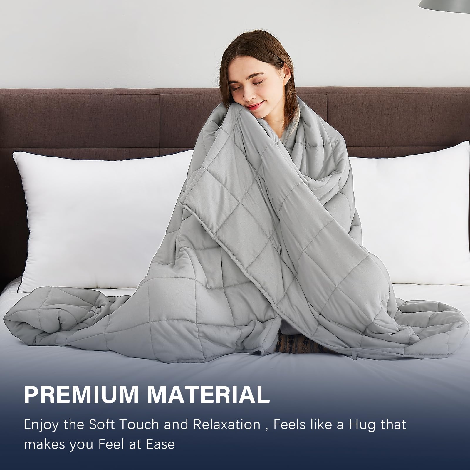 CuteKing Manta pesada para adultos: manta pesada con cuentas de vidrio de primera calidad, manta pesada transpirable para un sueño cómodo, manta gruesa para adultos para todas las estaciones (15