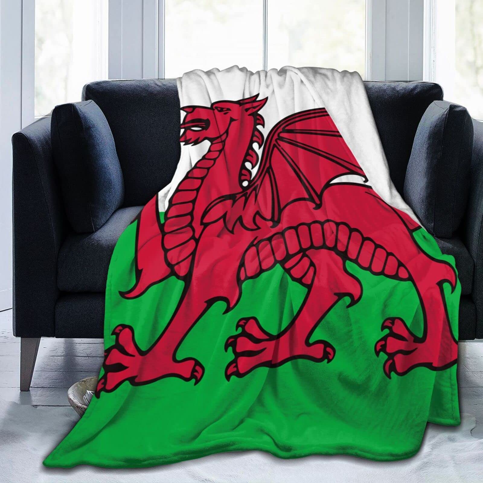 Lawenp Girls As Pic Welsh-Flag Ultra Soft Flannel Fleece Blanket All Season Living Room/Bedroom Warm Throw Bed Blanket