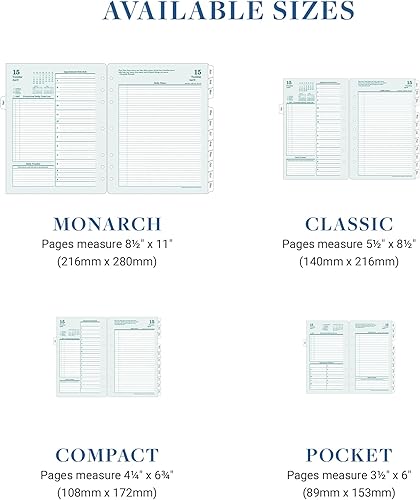Miniatura 4 de FranklinCovey - Agenda clásica Blooms de dos páginas por día con anillo, julio de 2023 a junio de 2024