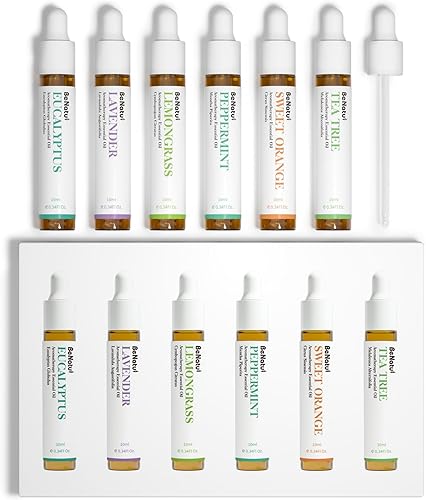Miniatura 6 de Benatu Juego de aceites esenciales (menta, eucalipto, lavanda de árbol de té, citronela, naranja)  Regalo de fragancia natural para mujeres y