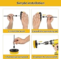 Vista 6 de Juego de 6 cepillos de taladro, cepillo de limpieza eléctrica, kit de cepillo multiusos para limpieza eléctrica, con azulejos de nailon de conexión