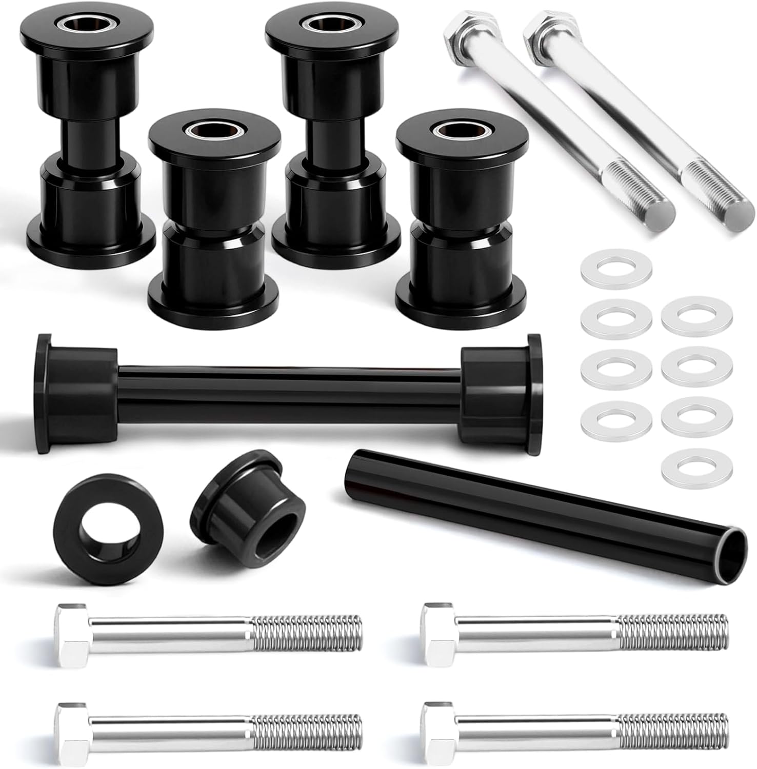 Club Car Precedent Front Bushing Kit With Screws, Golf Cart Front Lower Spring &Upper A Arm Polyurethane Bushings and Sleeves for 2004-Up Club Car Precedent, Tempo & Onward 2017-Up， OEM # 102956201