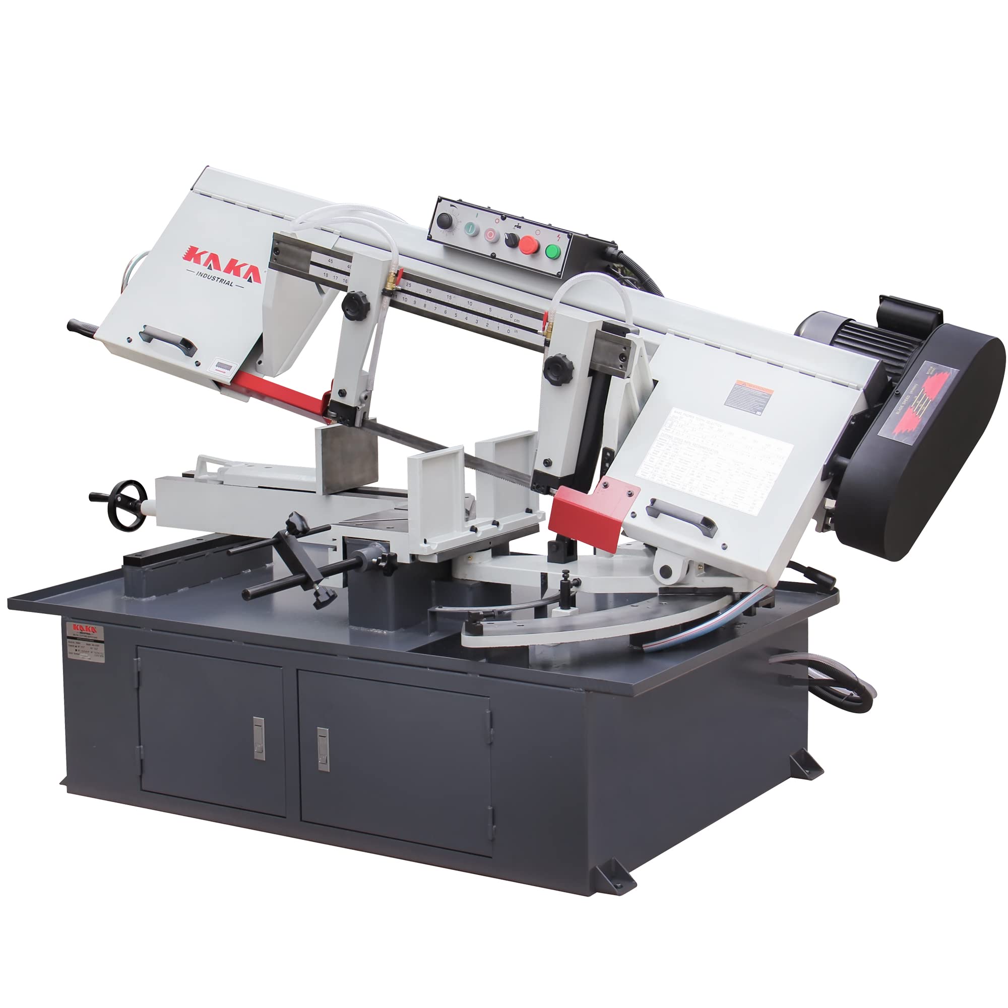 KAKA INDUSTRIAL Metal Band Saw,10.2 inch x16.9 inch Dual Miter Metal Cutting Band Saw Machine, 2HP Hydraulic,60° Right/45° Left Swivel, 4-Speed