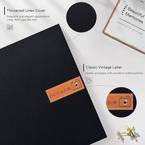 Miniatura 3 de Popotop Álbum de fotos grande autoadhesivo de 4 x 6, 5 x 7, 8 x 10, álbum de recortes de 40 páginas, regalos para mamá, familia bebé y boda, con