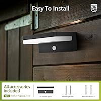 Vista 5 de Philips Solar Motion Sensor Outdoor Wall Light, 3 Lighting Modes, 5000K IP54 Waterproof, Solar LED Light for Garage, Yard, Porch