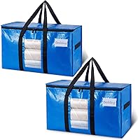 Vista 45 de TAILI - Bolsas de mudanza extra grandes, paquete de 4 bolsas negras resistentes para almacenamiento con ventana visible, asas envolventes