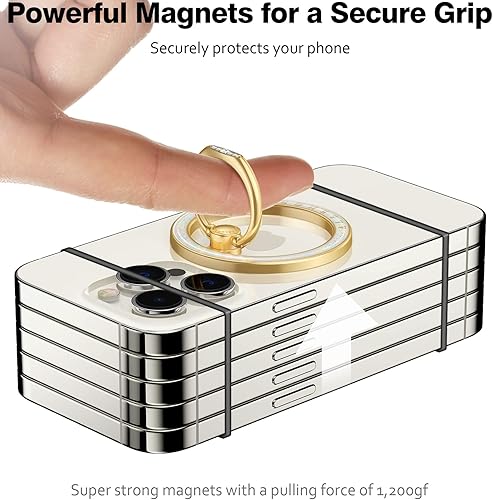 Miniatura 5 de Compatible con soporte de agarre MagSafe para teléfono, soporte magnético Allengel para teléfono con soporte de anillo para dedo para iPhone 14 Pro
