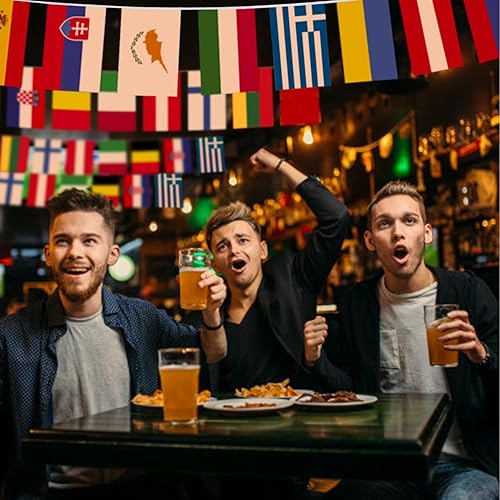 Miniatura 6 de Anley Bandera de cuerda de la Unión Europea, bandera de 28 países de la Unión Europea, decoración para gran inauguración, bar deportivo, eventos de