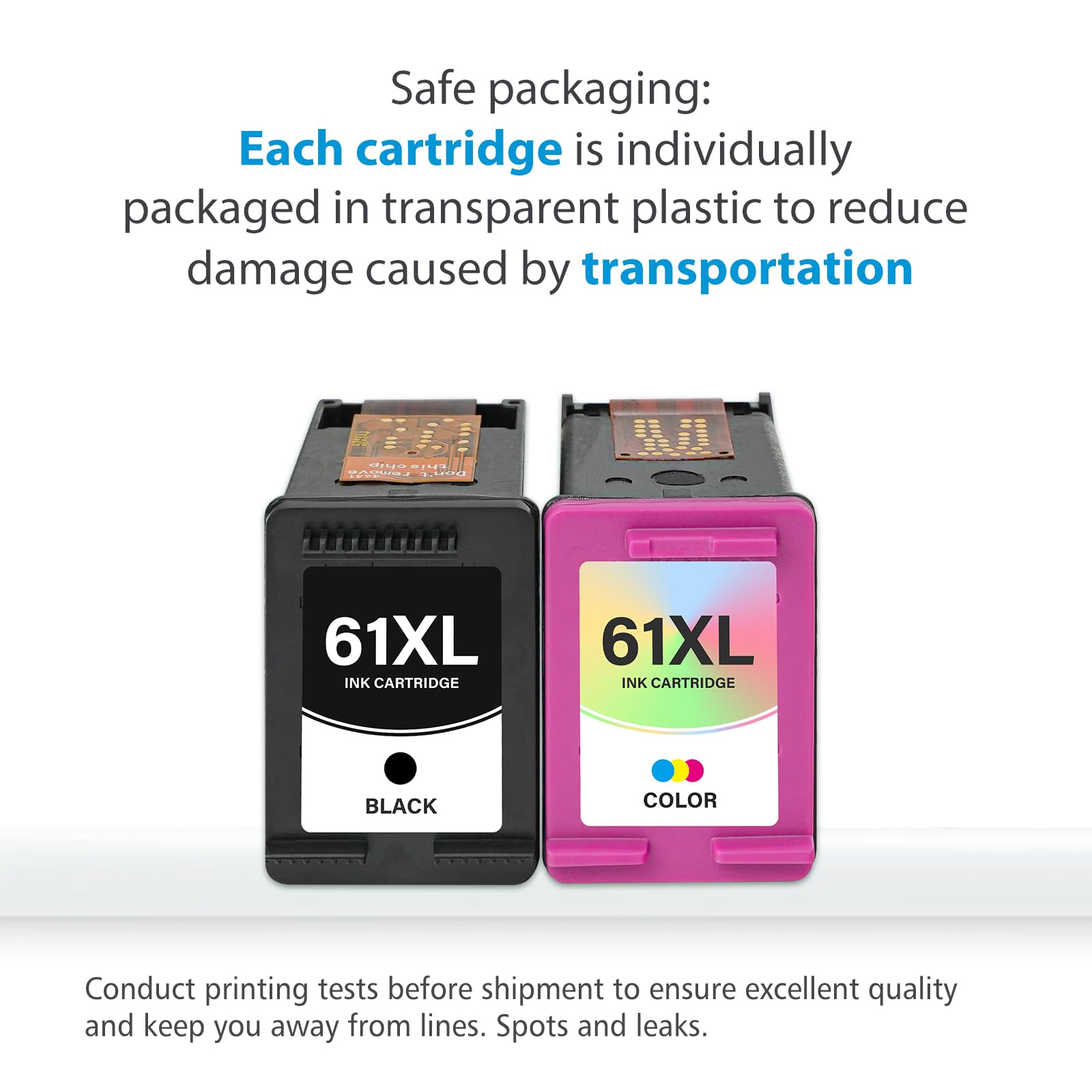61XL Ink Cartridge Compatible Replacement for HP 61 XL Combo Pack High-Yield | Works with HP Envy 4500 5530 4502 Deskjet 1000 1050 1512 1513 2540 2542 3050 OfficeJet 4630 (1 Black,1 Tri-Color) — view 6