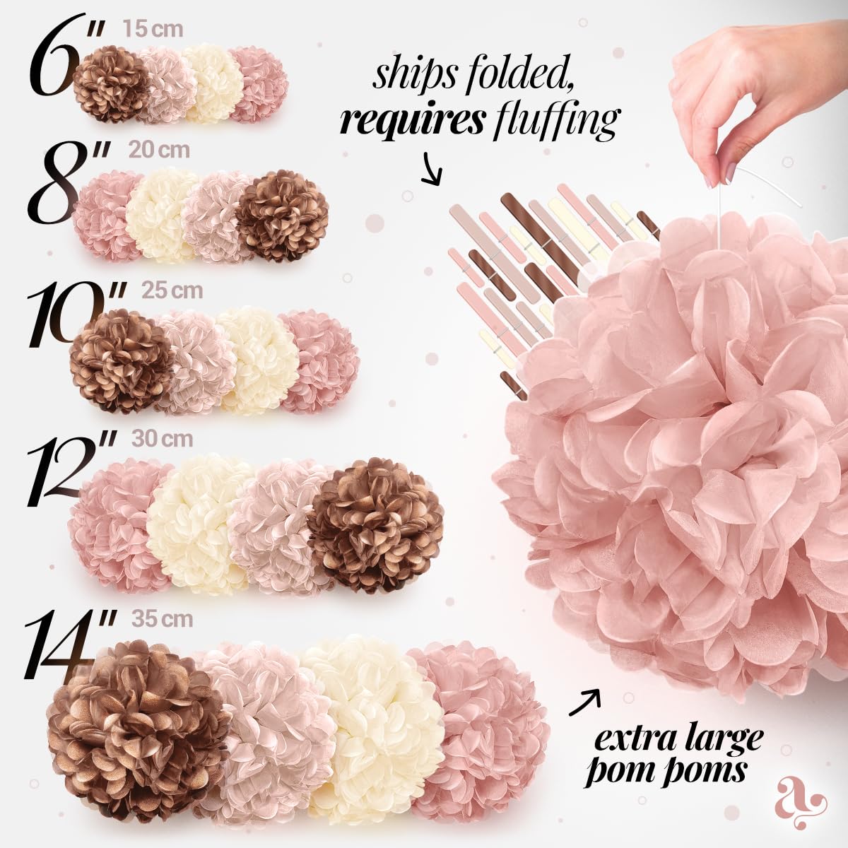 Déco Colorée 16 Pompons Papier De Soie Vert Sauge Et Rose Poudré - Décoration Fête Mariage, Anniversaire Piatti Verdi Compleanno