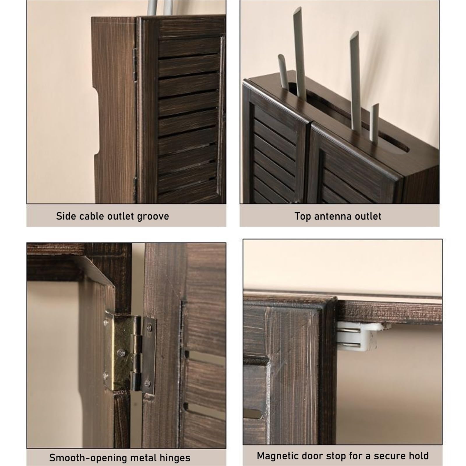 Armoire pour Routeur WiFi Fixation Murale, BoîTier dé Coratif pour Dissimuler Le Routeur WiFi, BoîTe de Rangement pour Routeur(Blanc,13.3x9.4in/34x24cm)