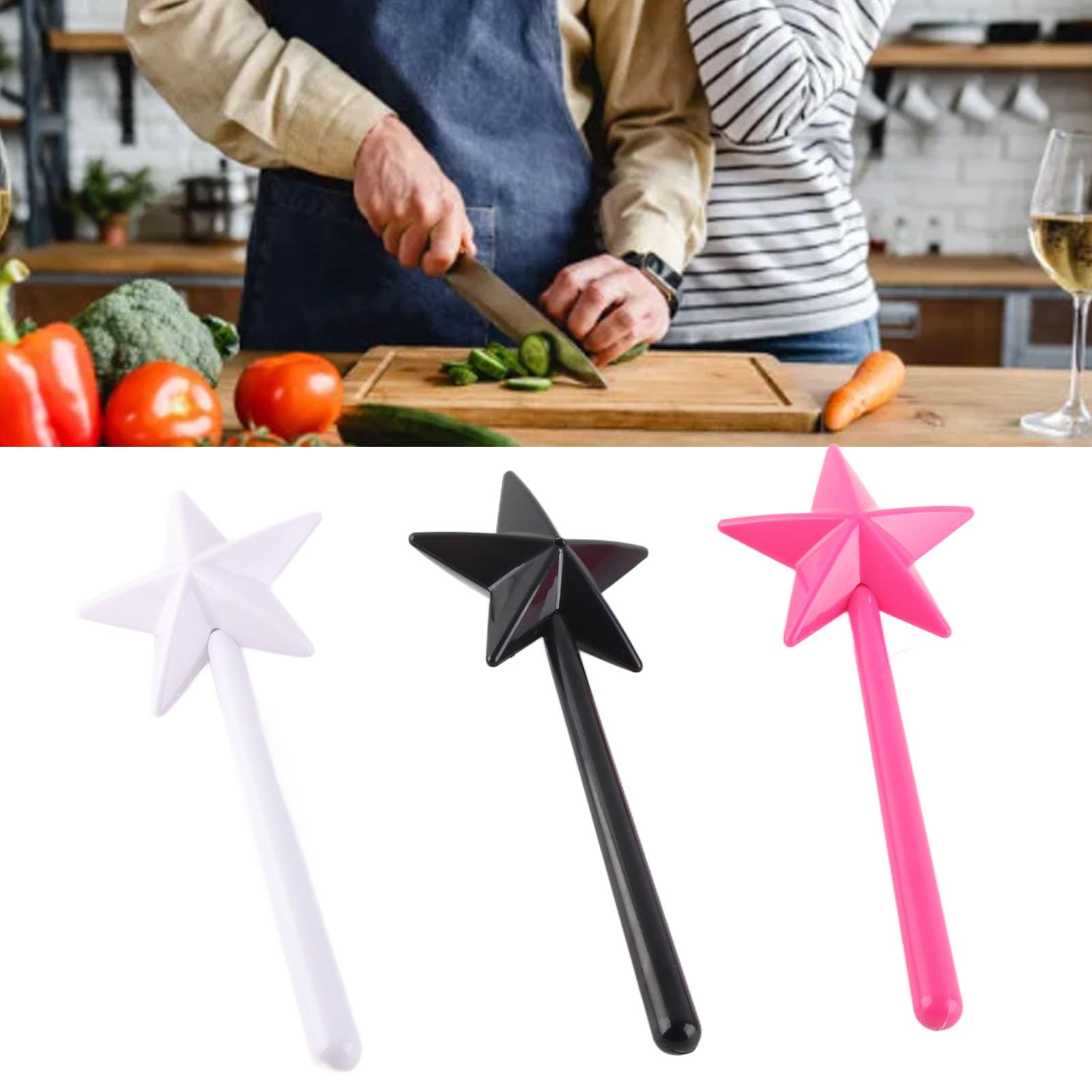 Zceplem Agitatori Per Spezie, Bacchette Per E Pepe, Bacchetta Magica Portaspezie Per La Cucina, Dispenser Per E Pepe, Bacchetta A Forma Di Stella Forniture Per La Cucina