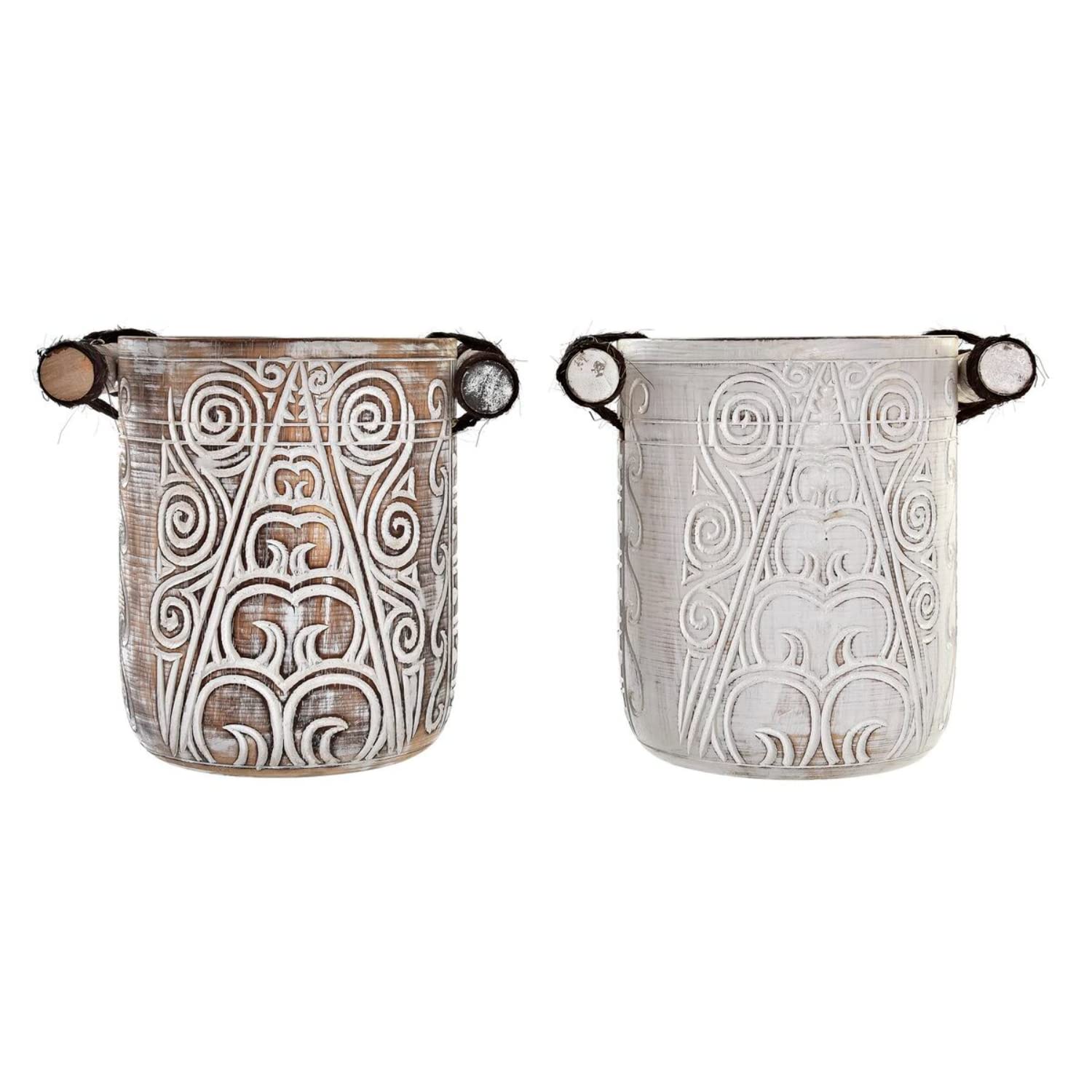 Pots de fleurs en bois marron 28x20x25 cm DKD Home Decor pour plante d'intérieur et cache-pot