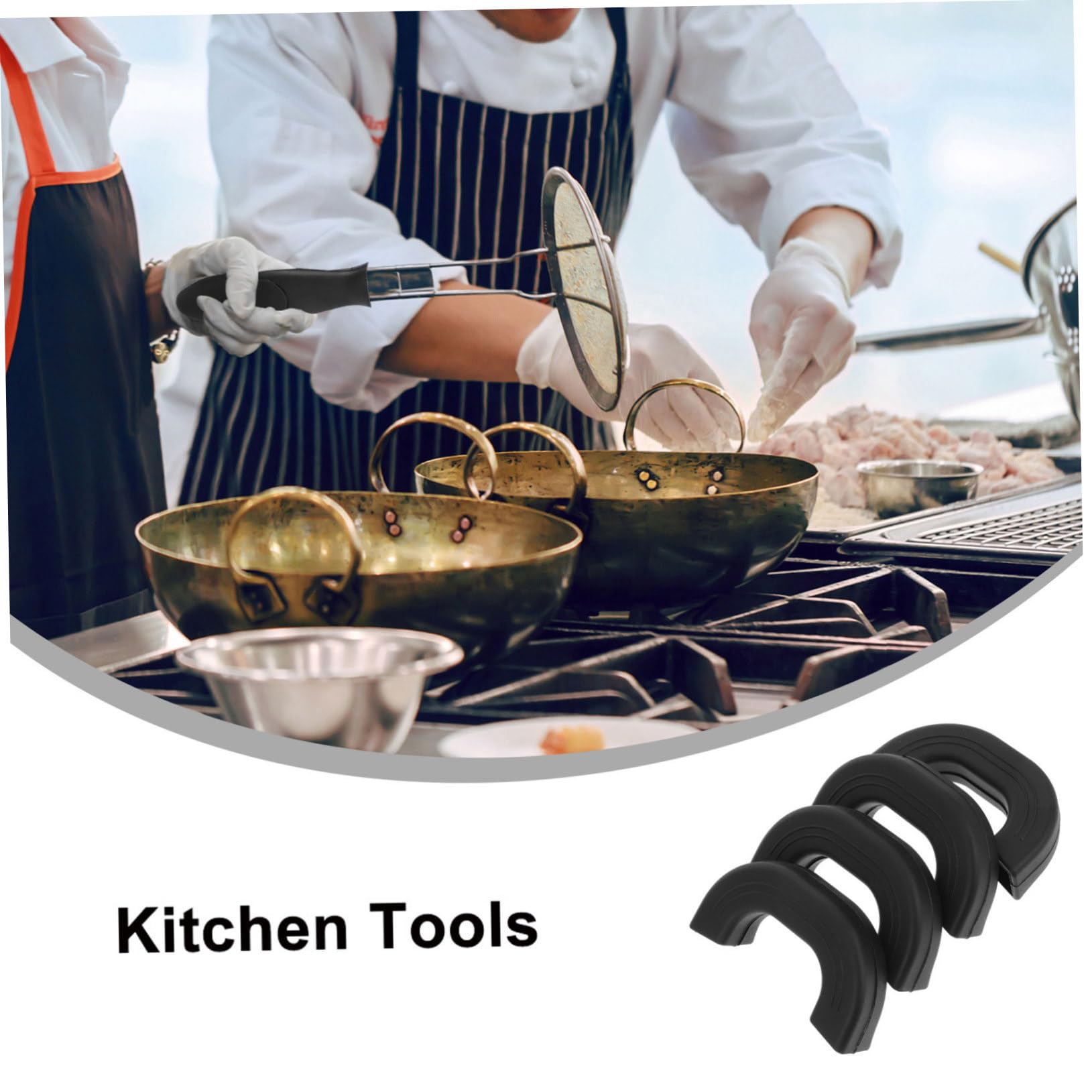 Garneck 4 Piezas Fundas Protectoras de Silicona para Asas de Ollas Resistentes al Calor y Antiescaldaduras para Cocina y Cómoda