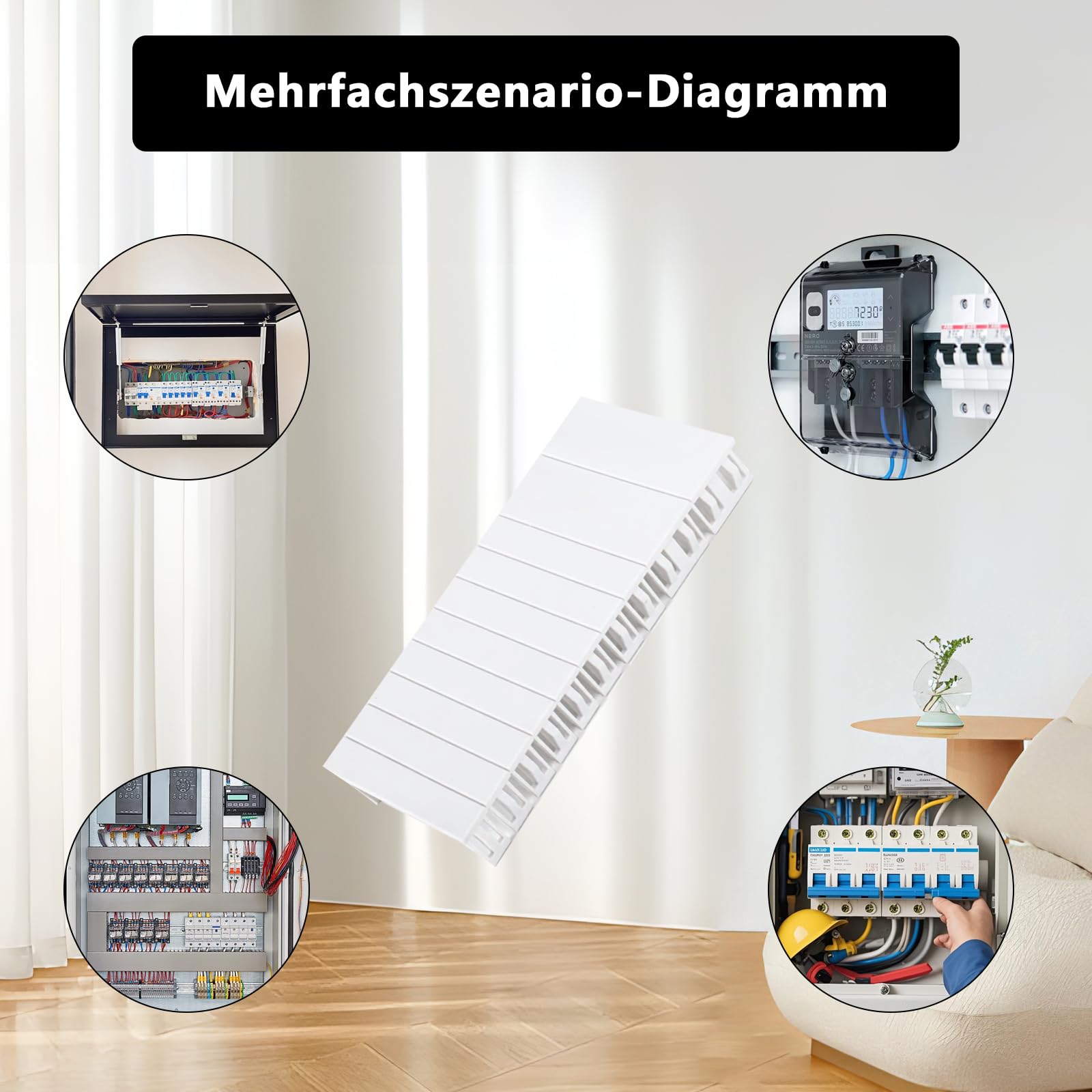 12 Copertura Quadro Elettrico, Piastre di Chiusura per Scatole Fusibili, Divisibili, compatibili con F-Tronic, Hager e Hensel gli slot dei moduli